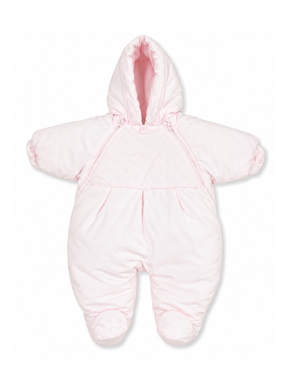 Absorba Light Pink Hooded Puffer Pram Bunting Snowsuit Baby Girl Size 3M